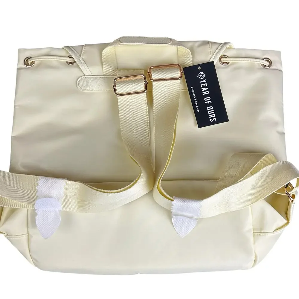 Year of Ours x FFF Backpack Baby Yellow Nylon Buckle Bucket Utility Travel Bag
